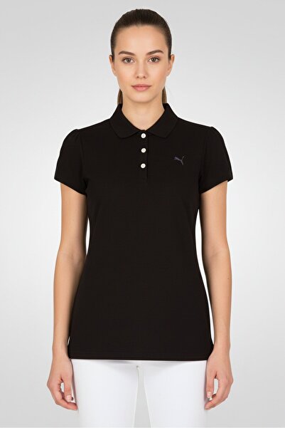 Puma Women Sportswear Fit Brand Logo Polo Shirt, Black