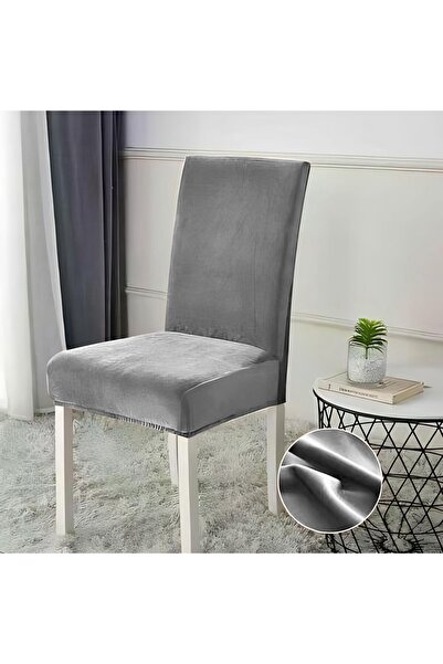 trendyhome Set of 4 Chair Covers, Velvet, UNI