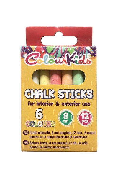ColourKids Creta colorata Colour KIDS 12 bucati 6 culori 8cm