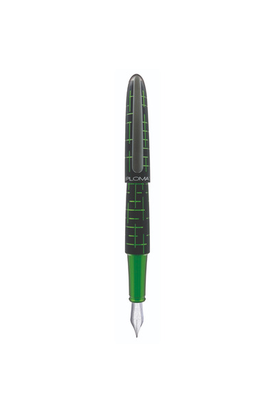 Diplomat Elox Matrix pen, with M nib, made of stainless steel - black green