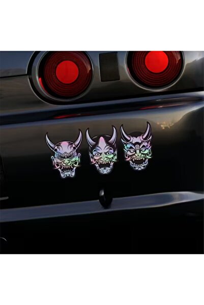 ÖZGÜL REKLAM 3 Adet Prajna Maskesi hologram Premium Korku anime Araba sticker...