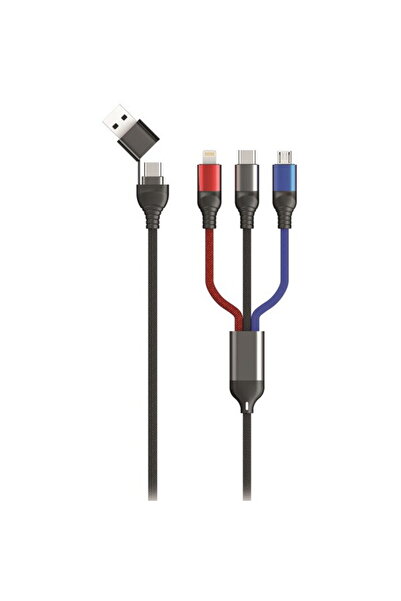 2go 797361 USB / Type C - All in One, 1.2m, Negru