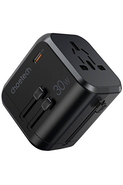 CHOETECH PD5008 GaN 1x USB-C 3x USB Power Delivery 30W 3A, Negru