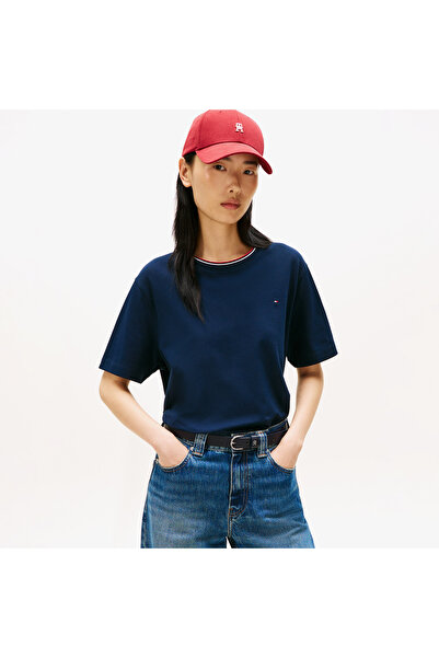 Tommy Hilfiger Pique Kadın Mavi T-Shirt