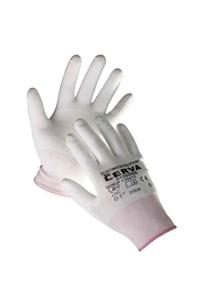 CERVA Bunting Evolution polyurethane film gloves, white, XS (6)