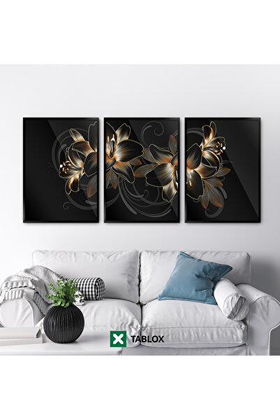 TABLOX 3-компонентен комплект картини от МДФ с рамка от масивно дърво, с деко...