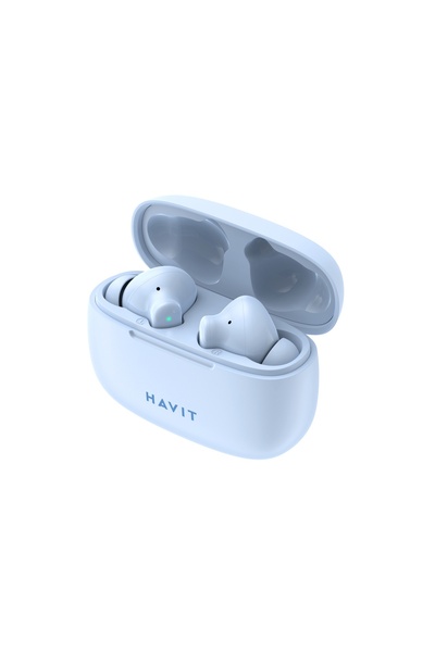 Havit Ακουστικά TW967, Bluetooth 5.1, TWS, Ενδώτια, Έλεγχος αφής, Ανοιχτό μπλε