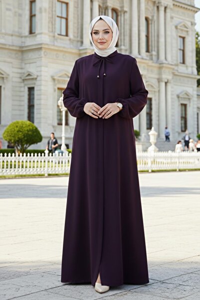 hafsamina Фераце великого розміру з деталями на комірі та шнурками, фіолетови...