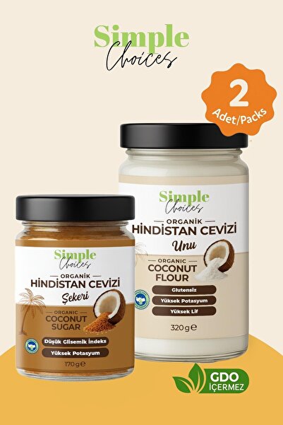 Simple Choices Organik Hindistan Cevizi Unu 320 gr + Organik Hindistan Cevizi...