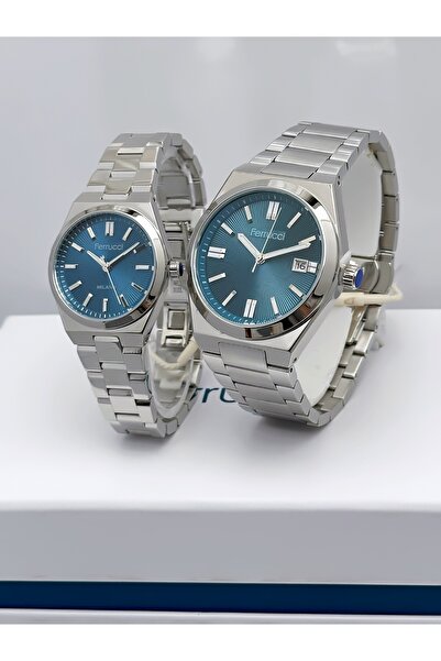 Ferrucci Steel Cord Functional Lover Couple Wristwatches + Bracelet Gift