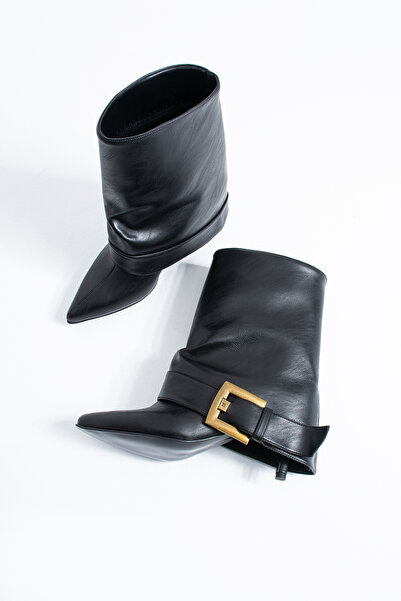 DUXAL SHOES Penny Women's Pointed Toe Heeled Buckle Boots