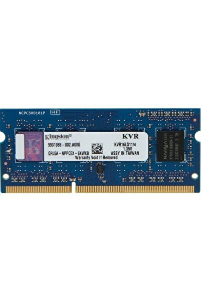 Kingston KVR16LS11/4, memorie SODIMM DDR3 de 4 GB, 1600 MHz
