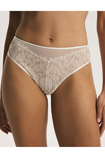 ESOTIQ Women's High Waist Briefs Panties with Floral Embroidered Lace & Mesh ...