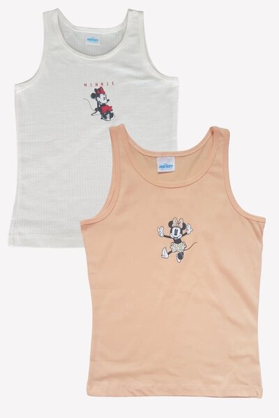 Ugly Duck Minnie Mouse Licensed Girls' Double Tank Top White-Salmon
