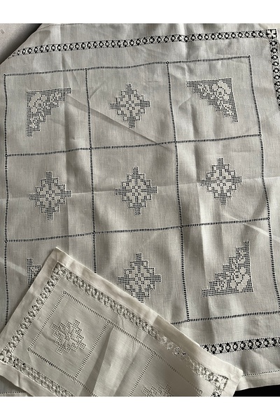 Tiniminatelier Antepiş %100 Keten Salon Takımı 3 Parça