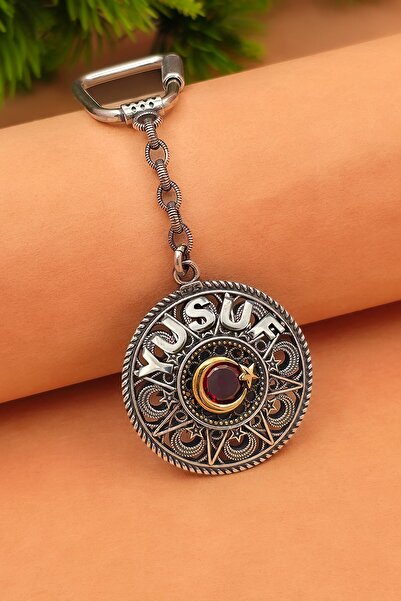 SİLVERA TELKARİ 925 Ayar Gümüş Oksitli Elişi Telkari Türk Bayrağı Ay Yıldız İ...