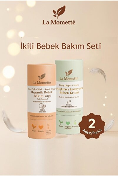 La Momette Organik Bebek Bakım Seti- Portakallı Bakım Stick & Yatıştırıcı Kou...