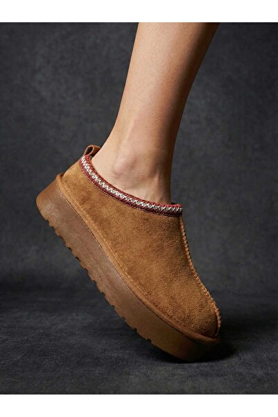 ALANCE Sabo Sweet Süet Içi Kürklü Düz Taban Ev Terliği