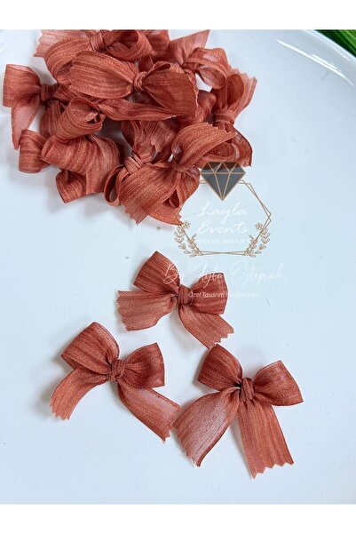 LAYLAEVENTS Keten Kurdele Hazır Fiyonk -20 Adet-KİREMİT