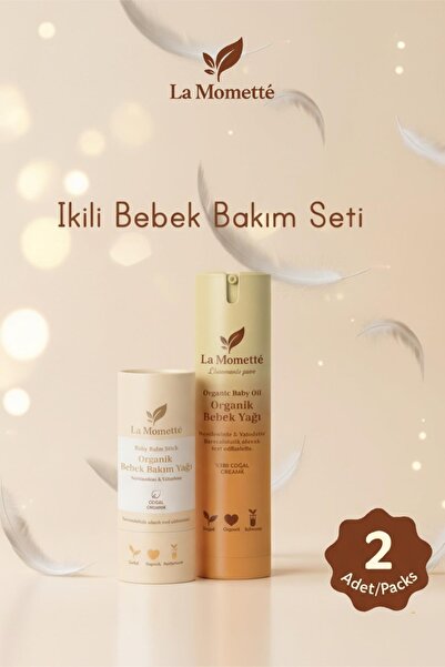 La Momette Organik Bebek Bakım Seti- Bebek Yağı & Bakım Stick - 2 li