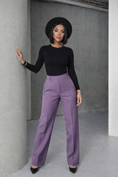 ALFUDO Moda Collection High Waist Fabric Trousers
