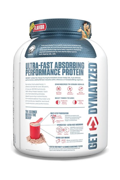 Dymatize بروتين مصل اللبن المعزول المُحلل بالماء ISO100، بنكهة الشوكولاتة الفاخرة، 2.3 كجم (5 أرطال)