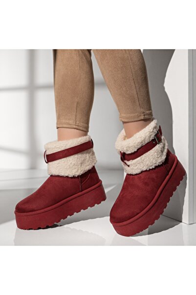 Modlet.ro Women's short burgundy ugg-style boots MOD12902