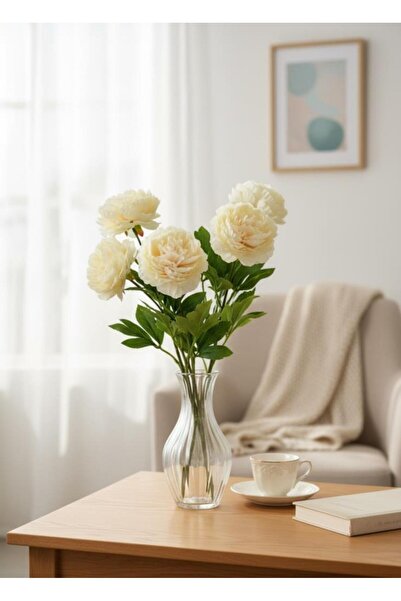 Nettenevime Yapay Çiçek Şakayık Çiçeği Soft Pembe Renk 2 Çiçek 1 Tomurcuk 50Cm