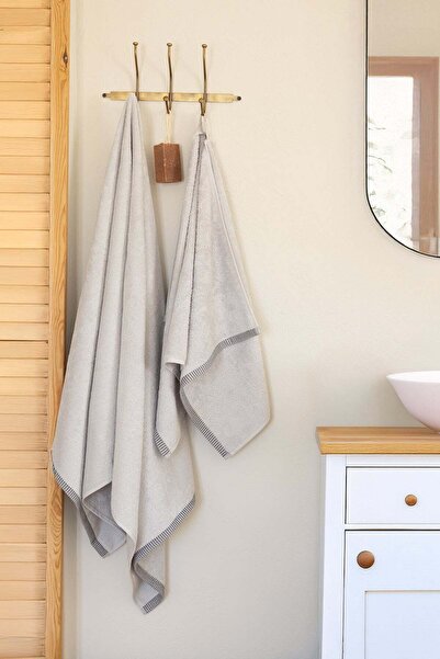 İrya Marble 100% Cotton Bath Towel 70X140 cm Gray