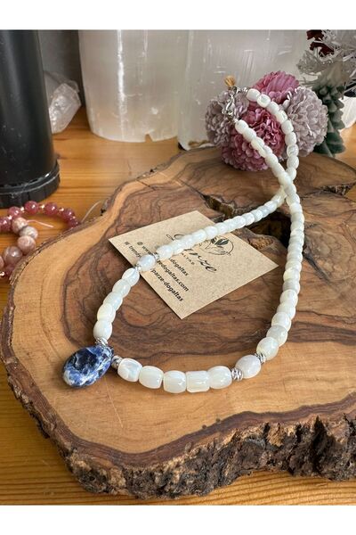 parze doğaltaş And Lapis Lazuli Design Pendant