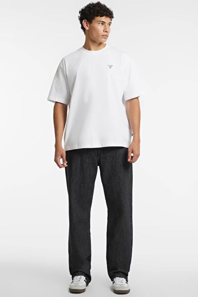 Guess Tricou alb bărbătesc cu mini aplicație