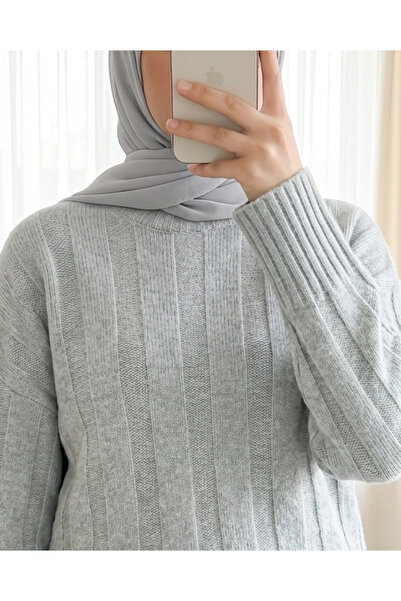 Modamorfo Pulover din tricotaj moale, cu model în dungi, cu guler pe jumătate...