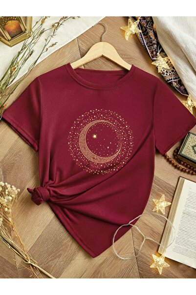 PENTHİLUS تي شيرت بأكمام قصيرة للجنسين بتصميم Moon Phase Graphic مطبوع – تي ش...
