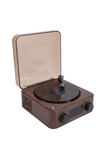 WAVES KW-03 Bluetooth Hoparlör Nostaljik Plak Görünümlü Dekoratif Gece Işığı