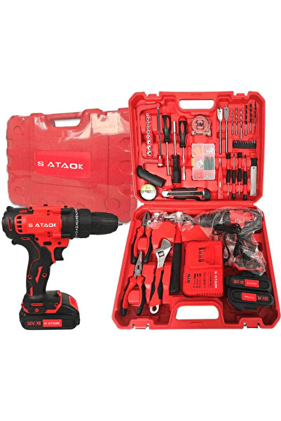 Sataok Akülü 36v takım çantalı şarzlı matkap el aletleri pense tornavida takımı