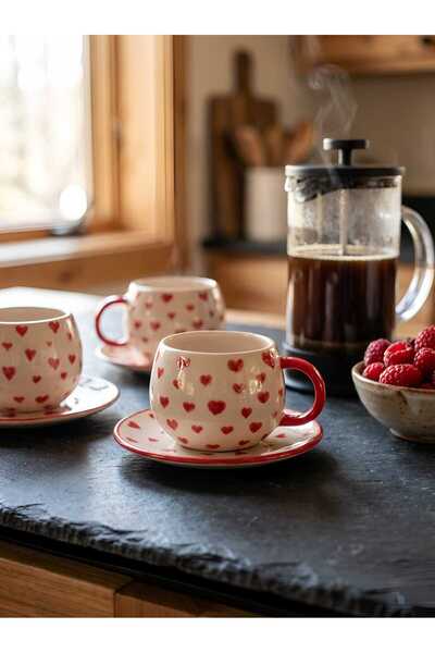 No8 Seramik Stüdyo طقم فناجين قهوة مكون من 3 قطع