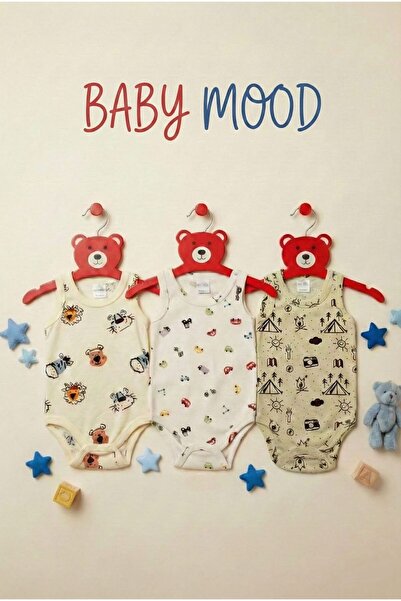 Fuar Baby 3-Pack 100% Cotton Multi-Colored Patterned Baby Boy Bodysuits - Sum...