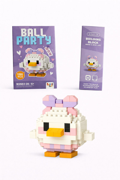 FUNNIGO Fiyonk Taçlı Ördek Model Karakter Figürü 3D Yapı Oyuncakları 186 Parça