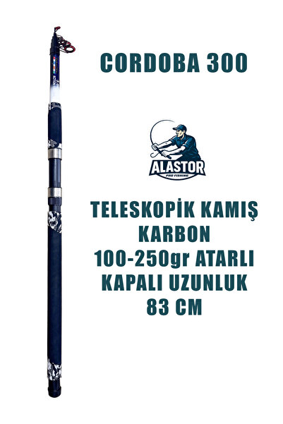 ALASTOR Cordoba Teleskopik Olta Kamışı 300cm 100-250gr Atarlı