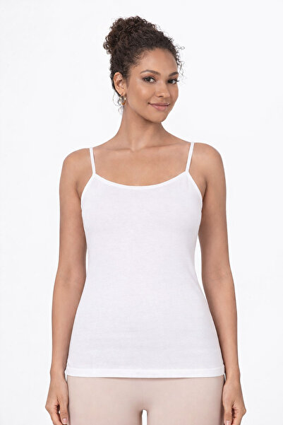 Lahor Secret Women's Modal Cotton Rope Strap Pool Neckline B Piped Undershirt