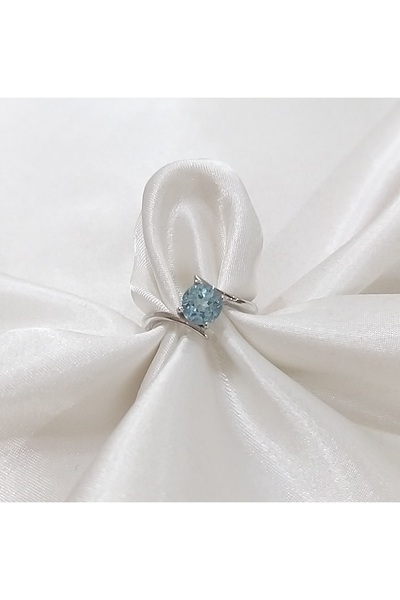 GÜNKAN GÜMÜŞ Doğal Mavi Topaz 925 Ayar Gümüş Yüzük
