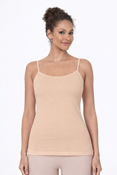 Lahor Secret Women's Modal Cotton Rope Strap Pool Neckline B Piped Undershirt