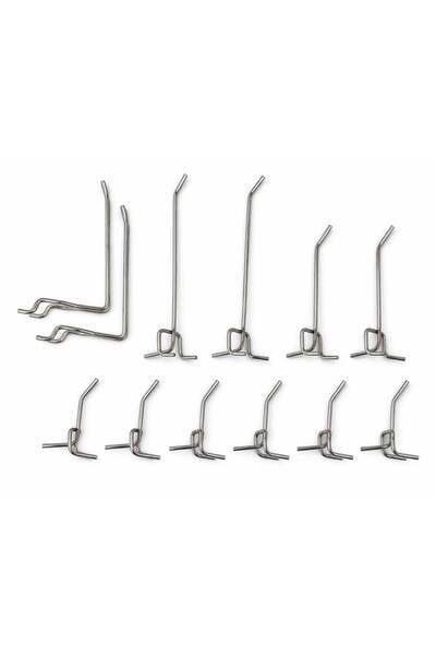 GEBOTOOLS Σετ Γάντζοι Μεταλλικοί Για Πάνελ Εργαλείων 12 Τμχ GEBO TOOLS