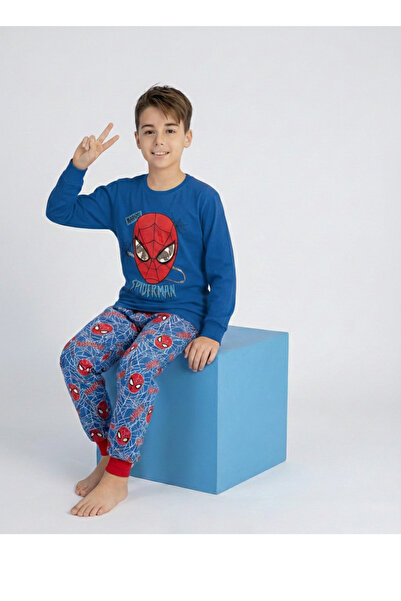 SPIDERMAN Örümcek Adam Desenli Uzun Kollu Erkek Çocuk Pijama Takımı