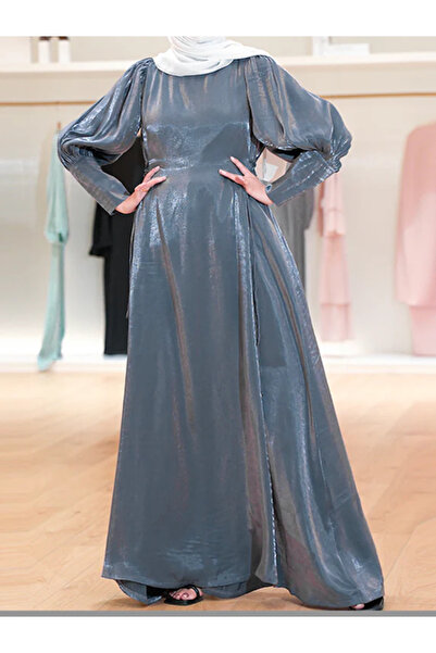 Generic عرض خاص من أورينت سي: فستان بأكمام فانوس وخصر عالٍ