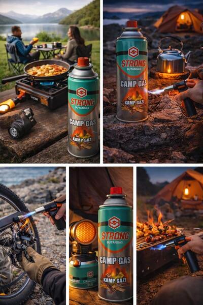 Strong 400 ML 227GRAM PROPAN BOTAN GAS KAMP GAZI PÜRMÜZ GAZI CAM GAZ KAMP OCA...