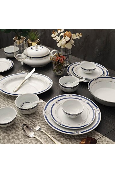 PEGGY OLIVER Miami Collection 21 Pcs Dinner Set Platinum Plated