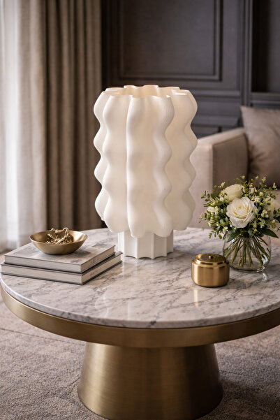 Vescarri مصباح طاولة متموج - إضاءة زخرفية عصرية متموجة