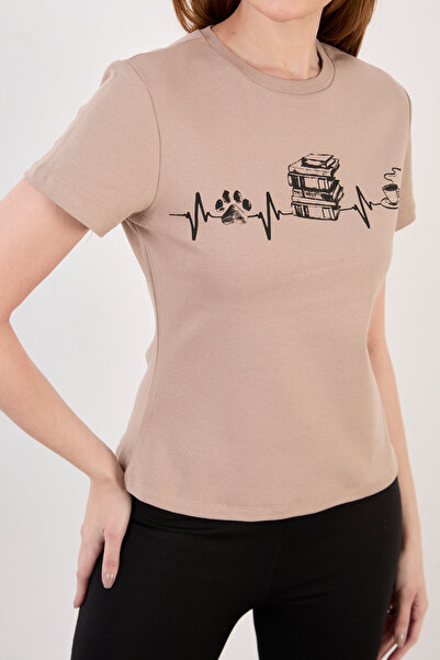 ZAZZONİ Printed Short Sleeve Women's T-Shirt