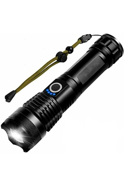 OEM Lanternă tactică, LED, 5 moduri, reîncărcabilă, 3000 lm, neagră